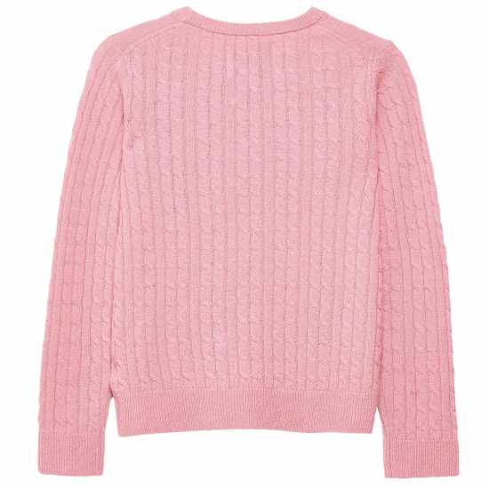 Jack Wills Tinsbury Merino Wool Blend Cable Knitted Jumper Women Розово Дамски пуловери и жилетки