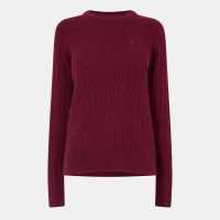 Jack Wills Tinsbury Merino Wool Blend Cable Knitted Jumper Women Бордово 
