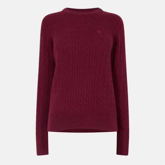 Jack Wills Tinsbury Merino Wool Blend Cable Knitted Jumper Women Бордово Jack Wills Tinsbury Merino Wool Blend Cable Knitted Jumper Women Бордово