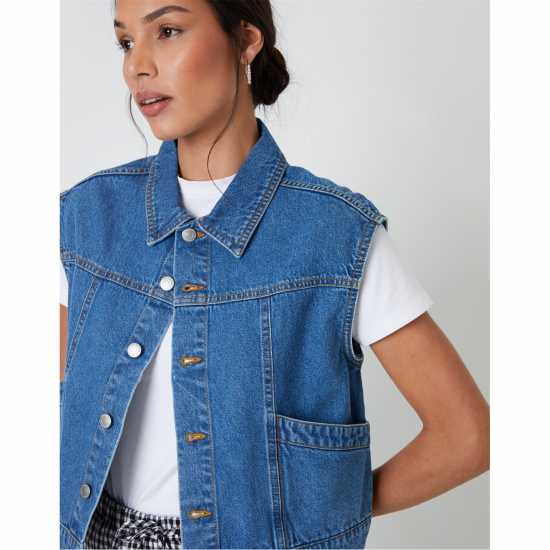 Threadbare Lucky Denim Structured Fit Jacket Средно перо Threadbare Lucky Denim Structured Fit Jacket Средно перо