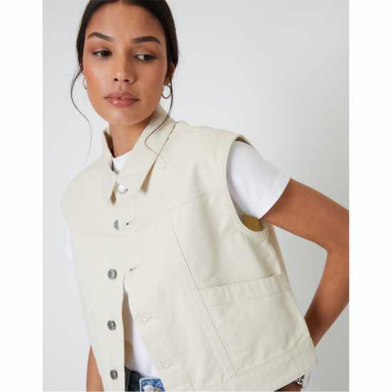 Threadbare Lucky Denim Structured Fit Jacket Светло бежово 