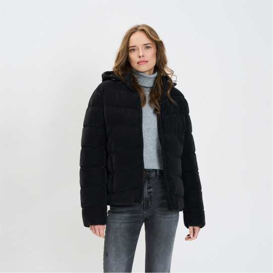 Ватирано Яке Women Velvet Feel Padded Jacket Black Xs-Xl Ватирано Яке Women Velvet Feel Padded Jacket Black Xs-Xl