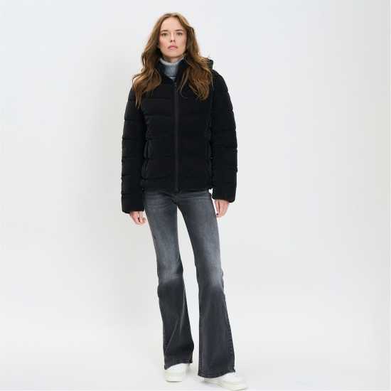 Ватирано Яке Women Velvet Feel Padded Jacket Black Xs-Xl Ватирано Яке Women Velvet Feel Padded Jacket Black Xs-Xl