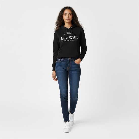 Jack Wills Hunston Graphic Logo Hoodie Черно Jack Wills Hunston Graphic Logo Hoodie Черно