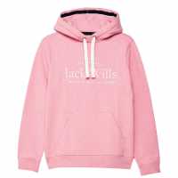 Jack Wills Hunston Graphic Logo Hoodie Меко розово Дамски суичъри и блузи с качулки