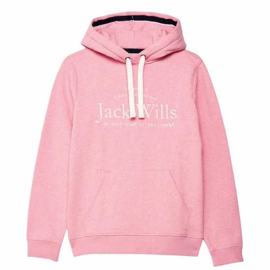 Jack Wills Hunston Graphic Logo Hoodie Soft Pink Дамски суичъри и блузи с качулки