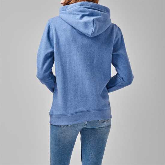 Jack Wills Hunston Graphic Logo Hoodie Меко синьо Дамски суичъри и блузи с качулки
