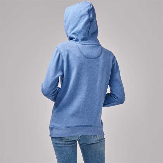 Jack Wills Hunston Graphic Logo Hoodie Меко синьо Дамски суичъри и блузи с качулки