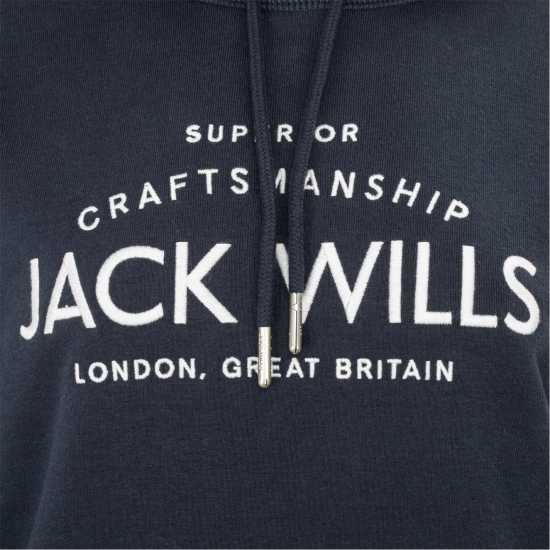 Jack Wills Hunston Graphic Logo Hoodie Морска синьо Jack Wills Hunston Graphic Logo Hoodie Морска синьо
