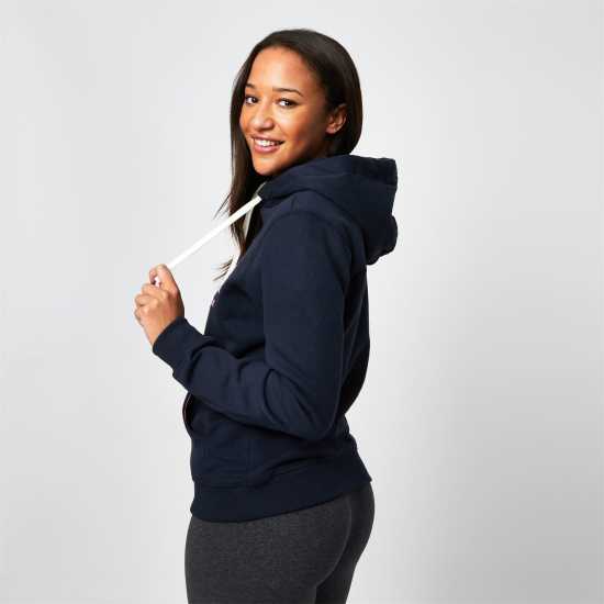 Jack Wills Hunston Graphic Logo Hoodie Морска синьо Дамски суичъри и блузи с качулки