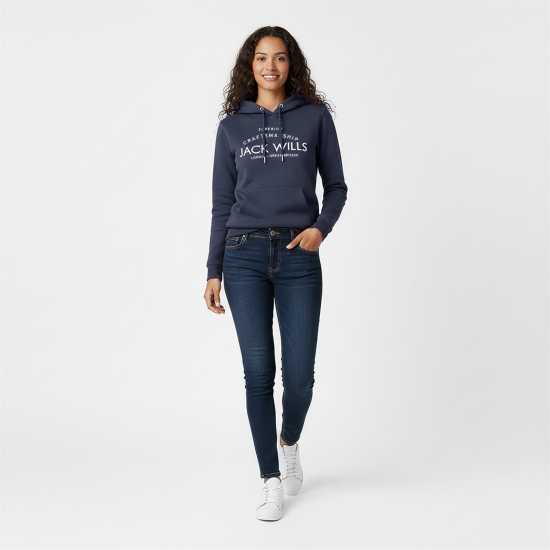 Jack Wills Hunston Graphic Logo Hoodie Морска синьо Jack Wills Hunston Graphic Logo Hoodie Морска синьо