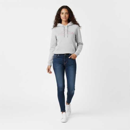 Jack Wills Hunston Graphic Logo Hoodie Сив марл 