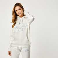 Jack Wills Hunston Graphic Logo Hoodie Light Heather Дамски суичъри и блузи с качулки