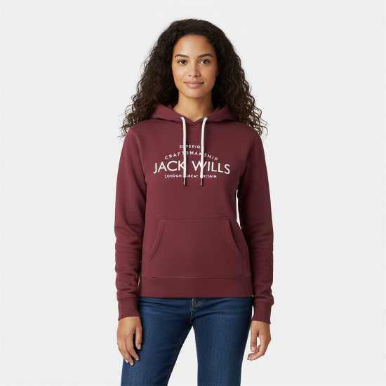 Jack Wills Hunston Graphic Logo Hoodie Бордово Jack Wills Hunston Graphic Logo Hoodie Бордово