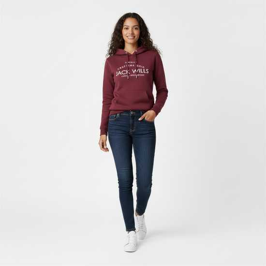 Jack Wills Hunston Graphic Logo Hoodie Бордово Jack Wills Hunston Graphic Logo Hoodie Бордово