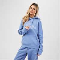 Jack Wills Hunston Graphic Logo Hoodie Синьо лилаво 