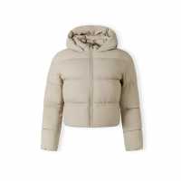 Women Short Quilted Water Repellent Jacket With Hood Grey Women Short Quilted Water Repellent Jacket With Hood Grey