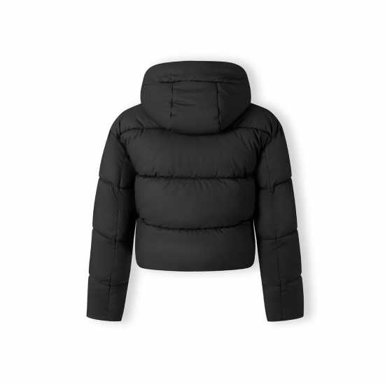 Ватирано Яке Women Short Water Repellent Quilted Jacket With Hood And High Collar Black Ватирано Яке Women Short Water Repellent Quilted Jacket With Hood And High Collar Black