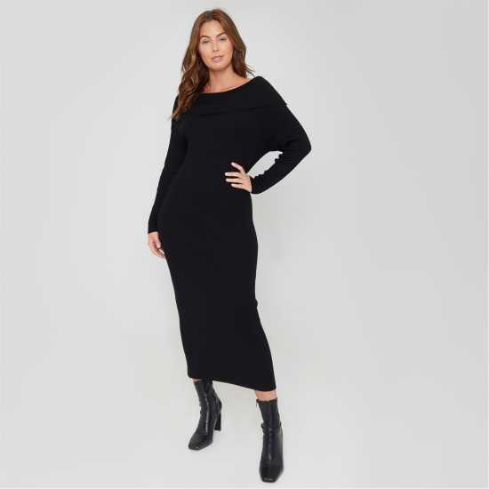 Be You Bardot Knitted Jumper Dress ЧЕРЕН Be You Bardot Knitted Jumper Dress ЧЕРЕН