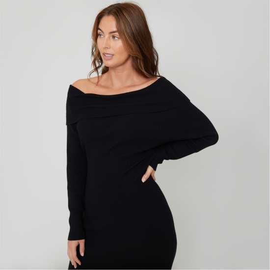 Be You Bardot Knitted Jumper Dress ЧЕРЕН Be You Bardot Knitted Jumper Dress ЧЕРЕН