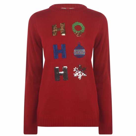 The Spirit Of Christmas Коледен Пуловер Spirit Of Christmas Jumper Red Ho Ho Ho Коледни пуловери