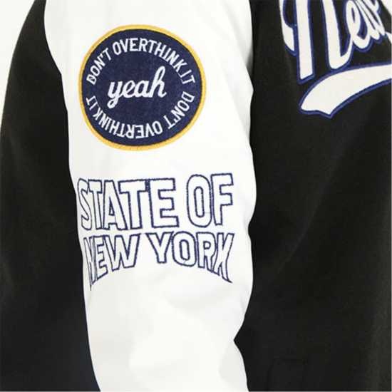 Brave Soul Университетско Яке Bs Womens Oversized Varsity Jacket With Arm Badge Details  