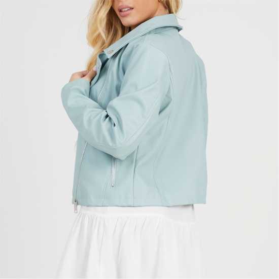 Brave Soul Мотоциклетно Яке Bs Womens Faux Leather Sage Green Biker Jacket Brave Soul Мотоциклетно Яке Bs Womens Faux Leather Sage Green Biker Jacket