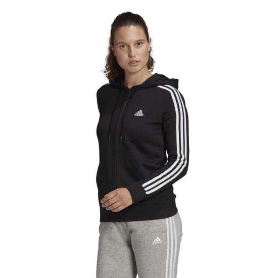 Adidas Essentials French Terry 3-Stripes Full-Zip Hoodie