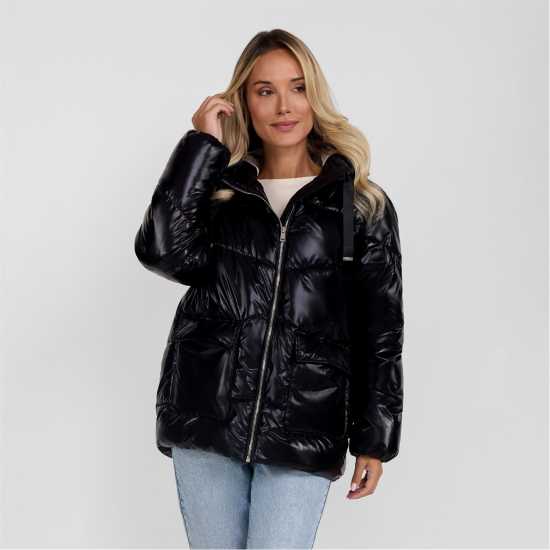 Яке С Качулка Minoti Women Quilted Short Hooded Jacket With Zip And Pockets Black Яке С Качулка Minoti Women Quilted Short Hooded Jacket With Zip And Pockets Black