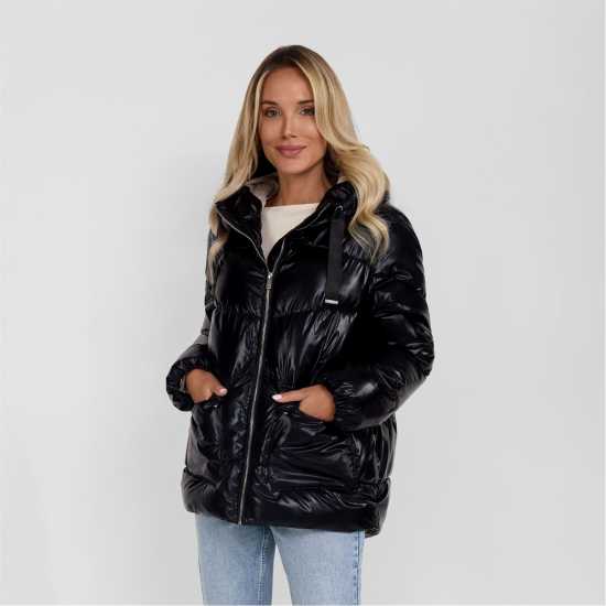 Яке С Качулка Minoti Women Quilted Short Hooded Jacket With Zip And Pockets Black Яке С Качулка Minoti Women Quilted Short Hooded Jacket With Zip And Pockets Black