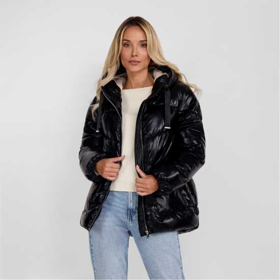 Яке С Качулка Minoti Women Quilted Short Hooded Jacket With Zip And Pockets Black Яке С Качулка Minoti Women Quilted Short Hooded Jacket With Zip And Pockets Black