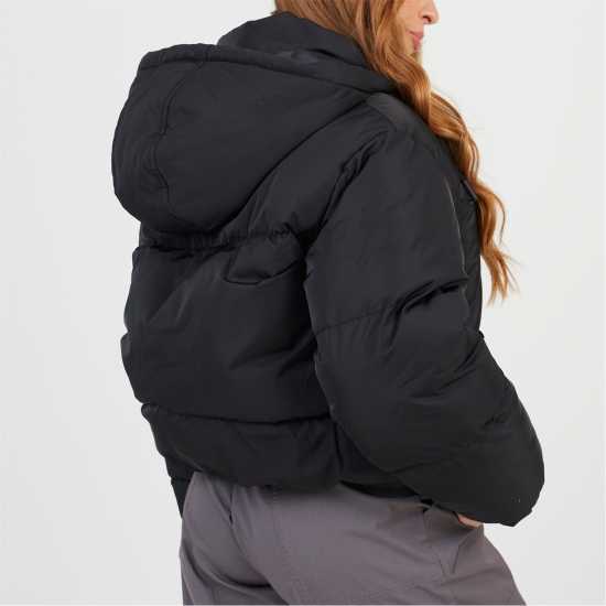 Brave Soul Womens Oversized Hooded Puffer Jacket With Pockets Black/Black Brave Soul Womens Oversized Hooded Puffer Jacket With Pockets Black/Black