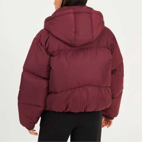 Brave Soul Womens Oversized Hooded Puffer Jacket With Pockets Burgundy Brave Soul Womens Oversized Hooded Puffer Jacket With Pockets Burgundy