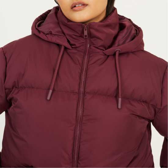 Brave Soul Womens Oversized Hooded Puffer Jacket With Pockets Burgundy Brave Soul Womens Oversized Hooded Puffer Jacket With Pockets Burgundy