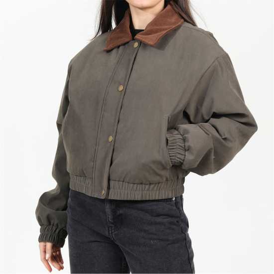 Brave Soul Пилотско Яке Womens Twill Moss Bonded Bomber Jacket Brave Soul Пилотско Яке Womens Twill Moss Bonded Bomber Jacket