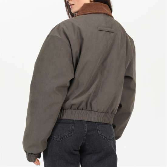 Brave Soul Пилотско Яке Womens Twill Moss Bonded Bomber Jacket Brave Soul Пилотско Яке Womens Twill Moss Bonded Bomber Jacket