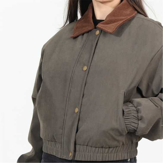 Brave Soul Пилотско Яке Womens Twill Moss Bonded Bomber Jacket Brave Soul Пилотско Яке Womens Twill Moss Bonded Bomber Jacket