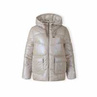 Women Quilted Short Jacket With Hood Zip Pockets Grey Women Quilted Short Jacket With Hood Zip Pockets Grey