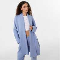 Плетена Жилетка Jack Wills Lounge Longline Knitted Cardigan Soft Blue Дамски пуловери и жилетки
