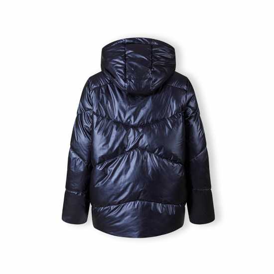 Яке С Качулка Women Quilted Short Hooded Jacket With Zip And Pockets Navy  