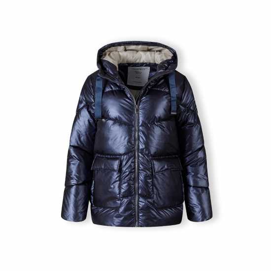 Яке С Качулка Women Quilted Short Hooded Jacket With Zip And Pockets Navy  