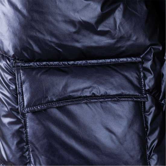 Яке С Качулка Women Quilted Short Hooded Jacket With Zip And Pockets Navy  