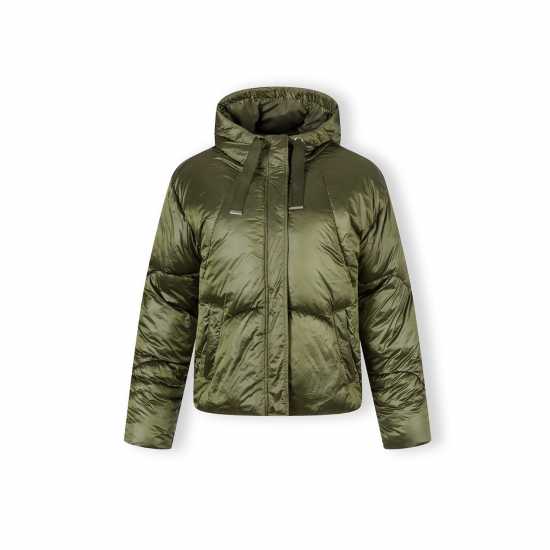 Women Jacket Padded Hooded Olive  