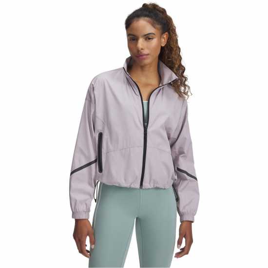 Under Armour Women's Woven Sheen Performance Training Jacket Gray 