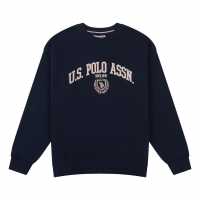 Us Polo Assn Logo Sweatshirt Navy Blazer Дамски суичъри и блузи с качулки