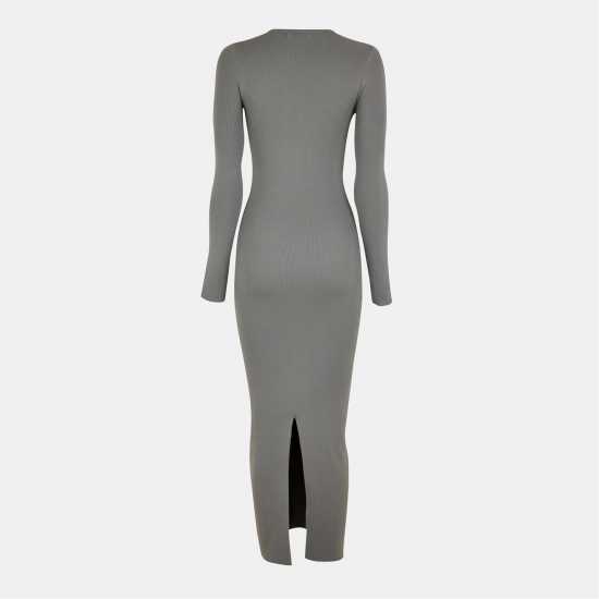 Средна Рокля Jack Wills Slash Midi Dress Хаки 