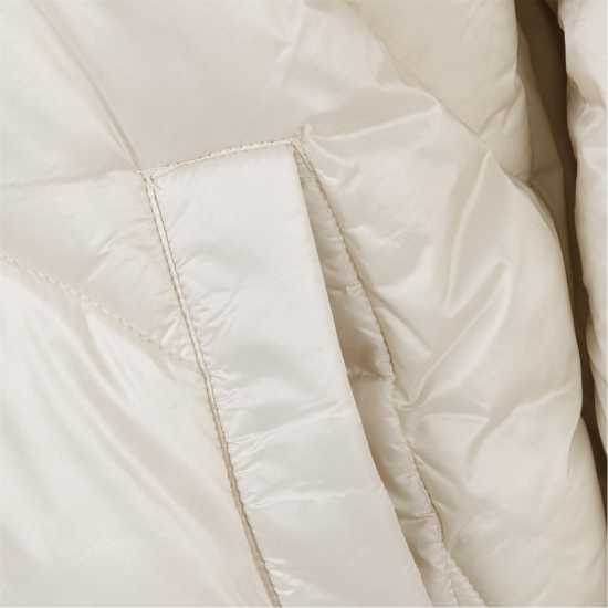 Ватирано Яке Women Short Padded Jacket With Hood Curved Stitching Grey Ватирано Яке Women Short Padded Jacket With Hood Curved Stitching Grey