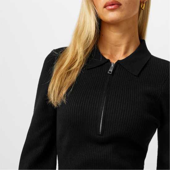 Jack Wills Zipped Mini Knitted Jumper Dress Черно Jack Wills Zipped Mini Knitted Jumper Dress Черно