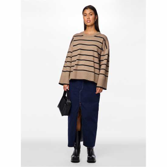 Pieces Pullover Fem  Ld99 Taupe Gray Дамски суичъри и блузи с качулки