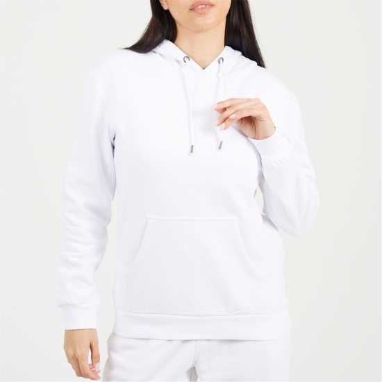 Brave Soul Pullover Hooded Sweatshirt With Kangaroo Pocket White 